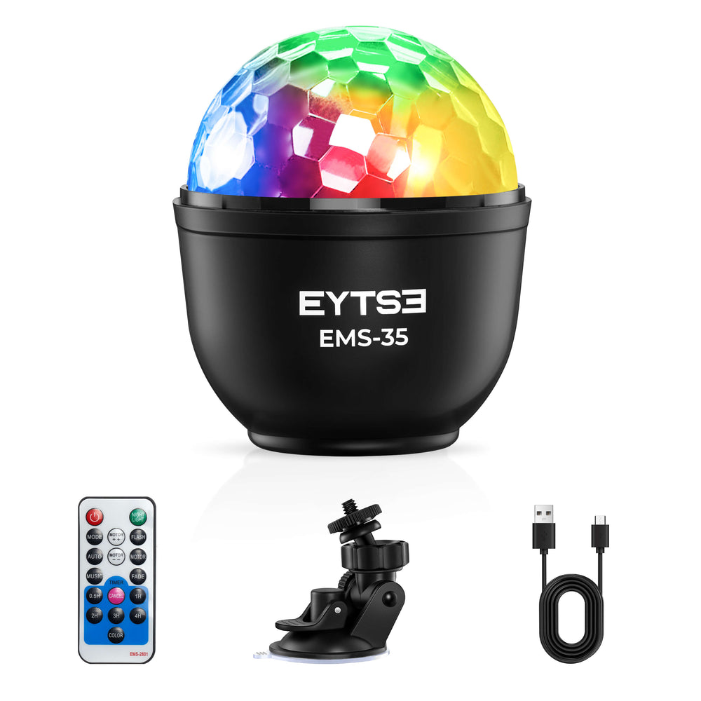 Eytse EMS-35 Mini Disco Ball Lights for Party, Rechargeable Sound Activated Night Light