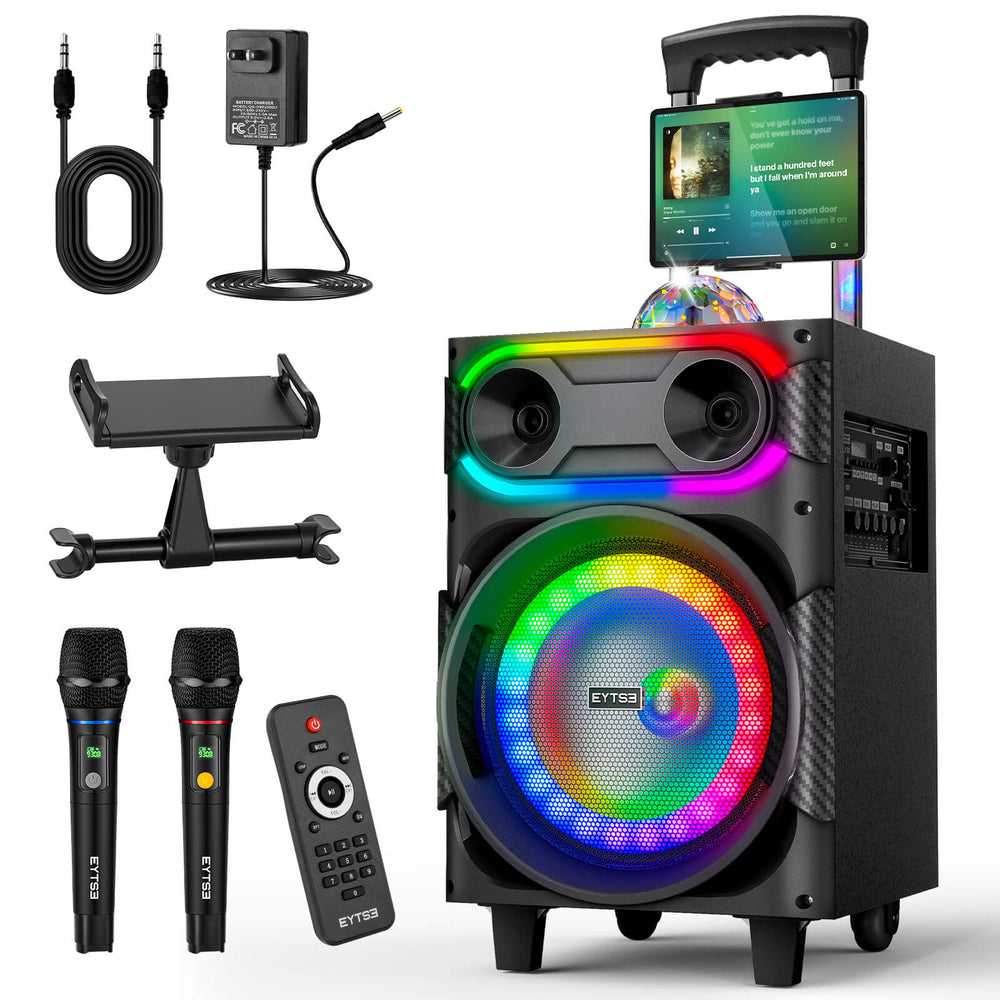 Eytse LK30 Karaoke Machine with 2 Wireless Microphones, Portable Big BT Party Speaker with 250W Peak Power