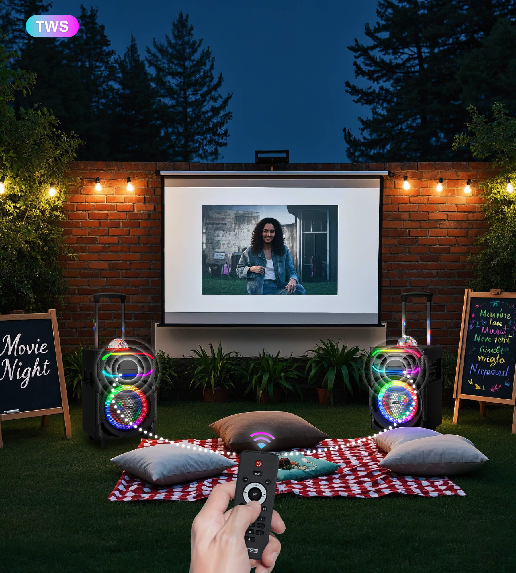 Eytse LK30 Karaoke Machine with 2 Wireless Microphones, Portable Big BT Party Speaker with 250W Peak Power