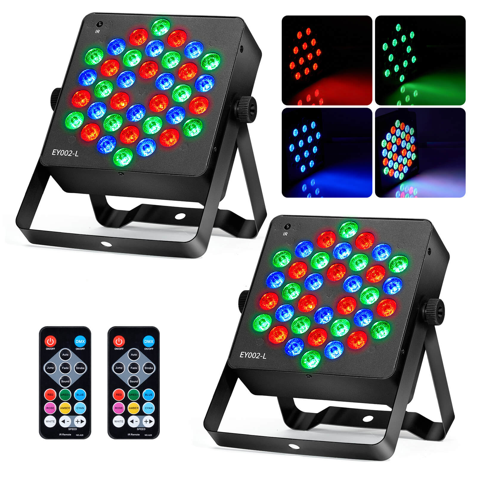 Eytse EY002-L Stage Lights 36 LED Par Lights Pack 2