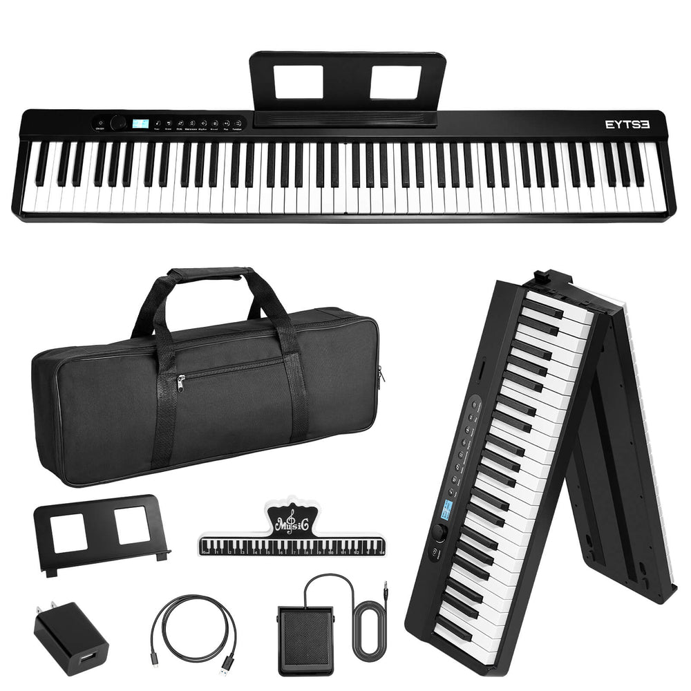 Eytse EY800 Folding Piano 88 Key Semi-Weighted Foldable Keyboard