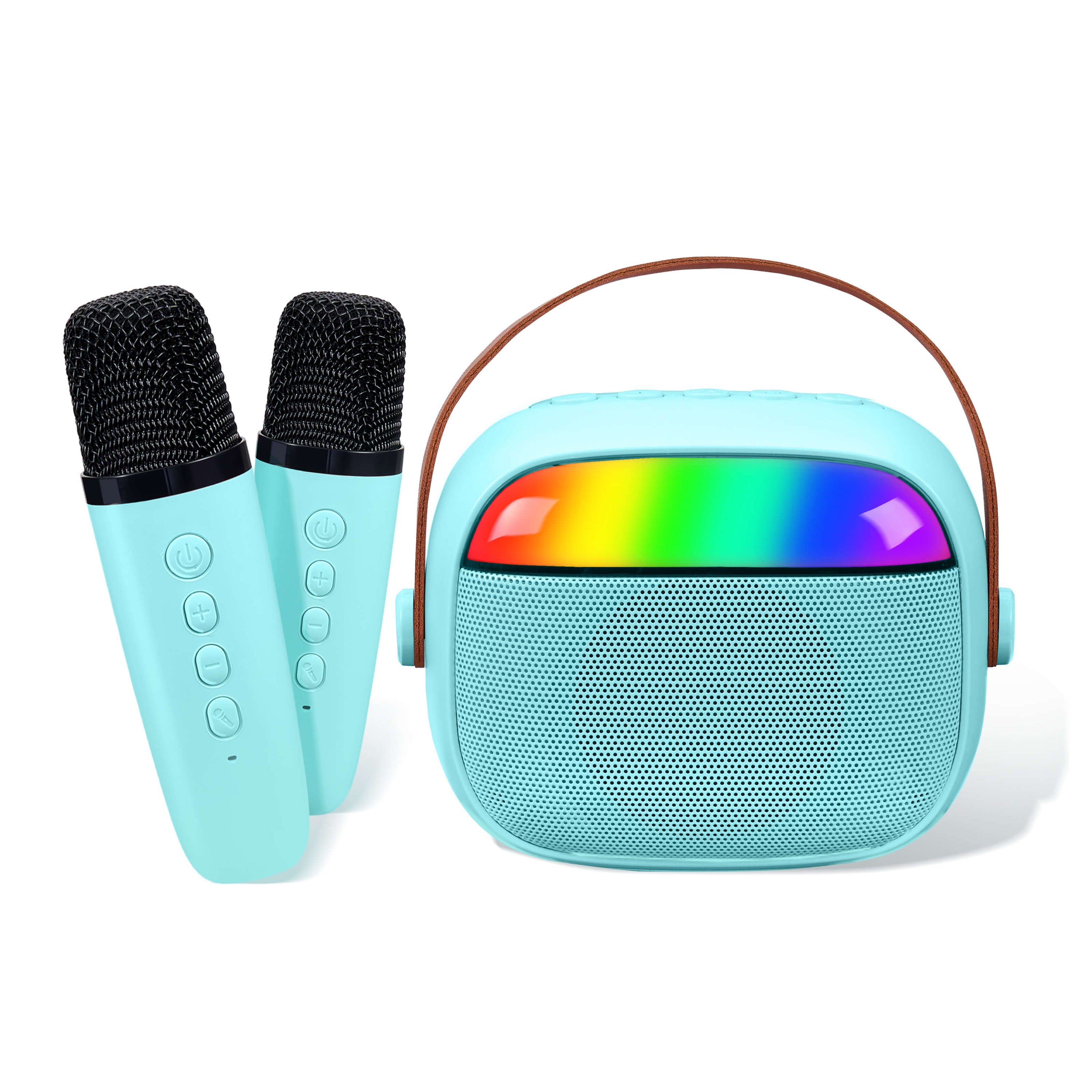 Eytse K30 Mini Karaoke Machine Portable Karaoke Singing Speaker with 2 Wireless Microphones Blue