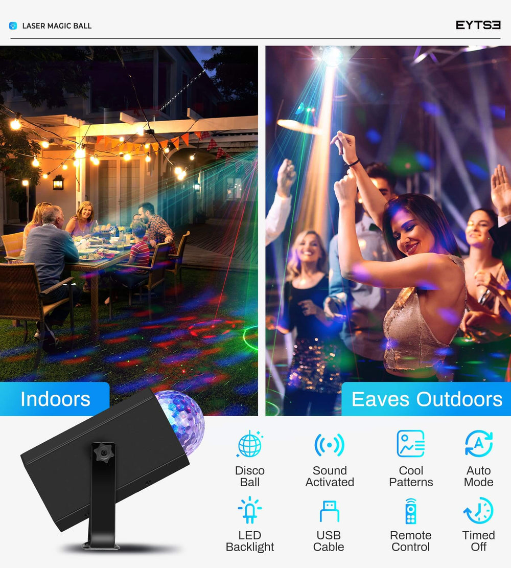 Eytse TC-7007-1 DJ Laser Party Lights, Disco Light with RGB Strobe Light Show