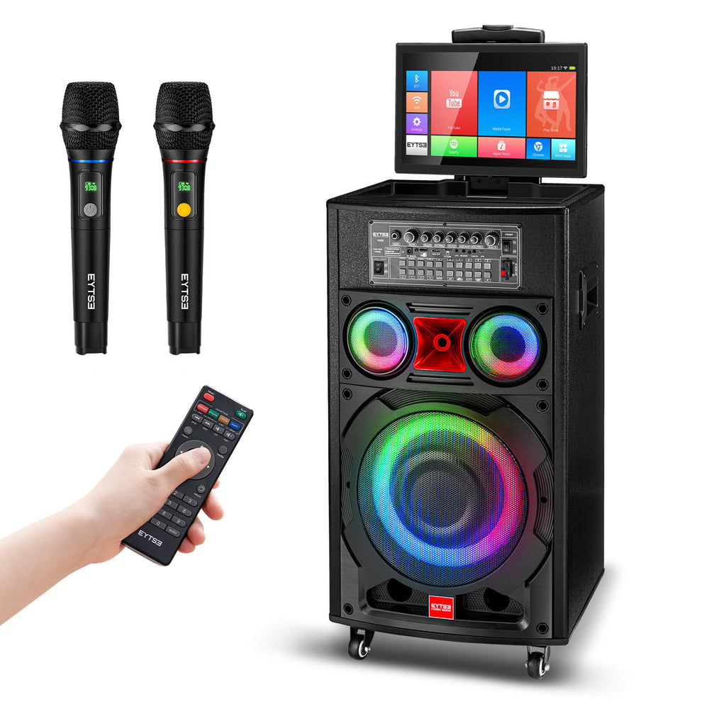 Eytse VK100 Karaoke Machine for Adults with Lyrics Display Screen, 14" Touchtablet PA Speaker System WiFi