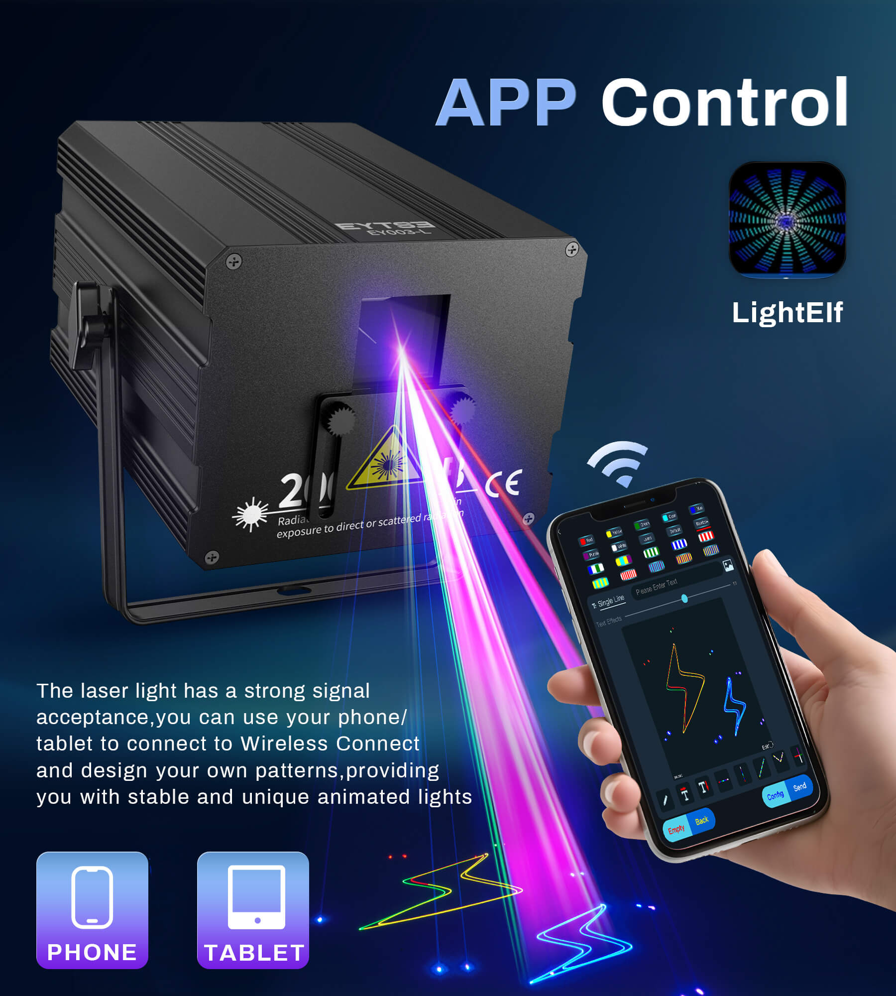 Eytse EY003-L DJ Laser Lights for Party 3D Animation RGB Laser Show Pr