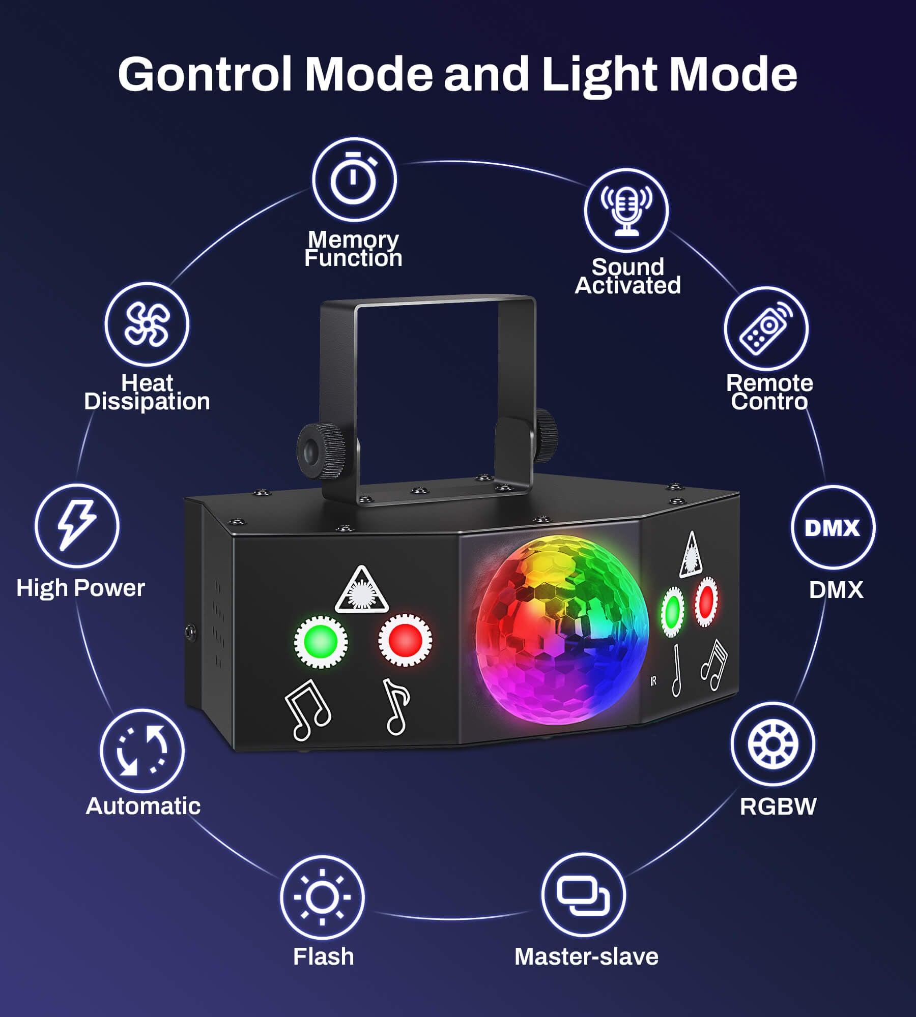 Eytse ‎TC - 7009 Party Lights DJ Laser Disco Ball Light with Sound Activated Support DMX512 - Eytse