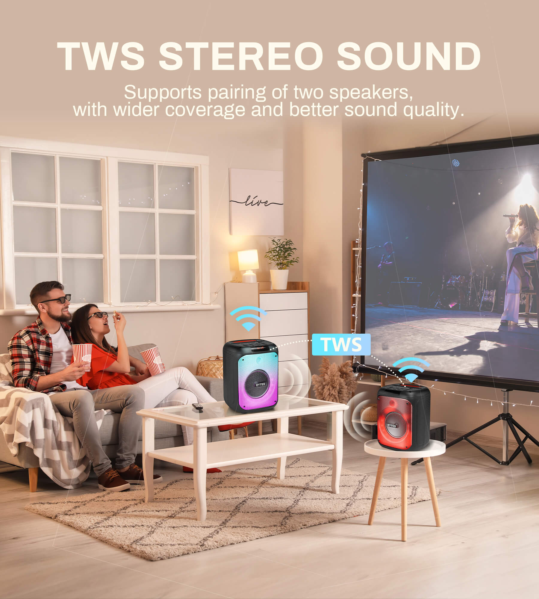 Eytse TK30 Karaoke Machine for Adults with 2 Wireless Microphones - Eytse