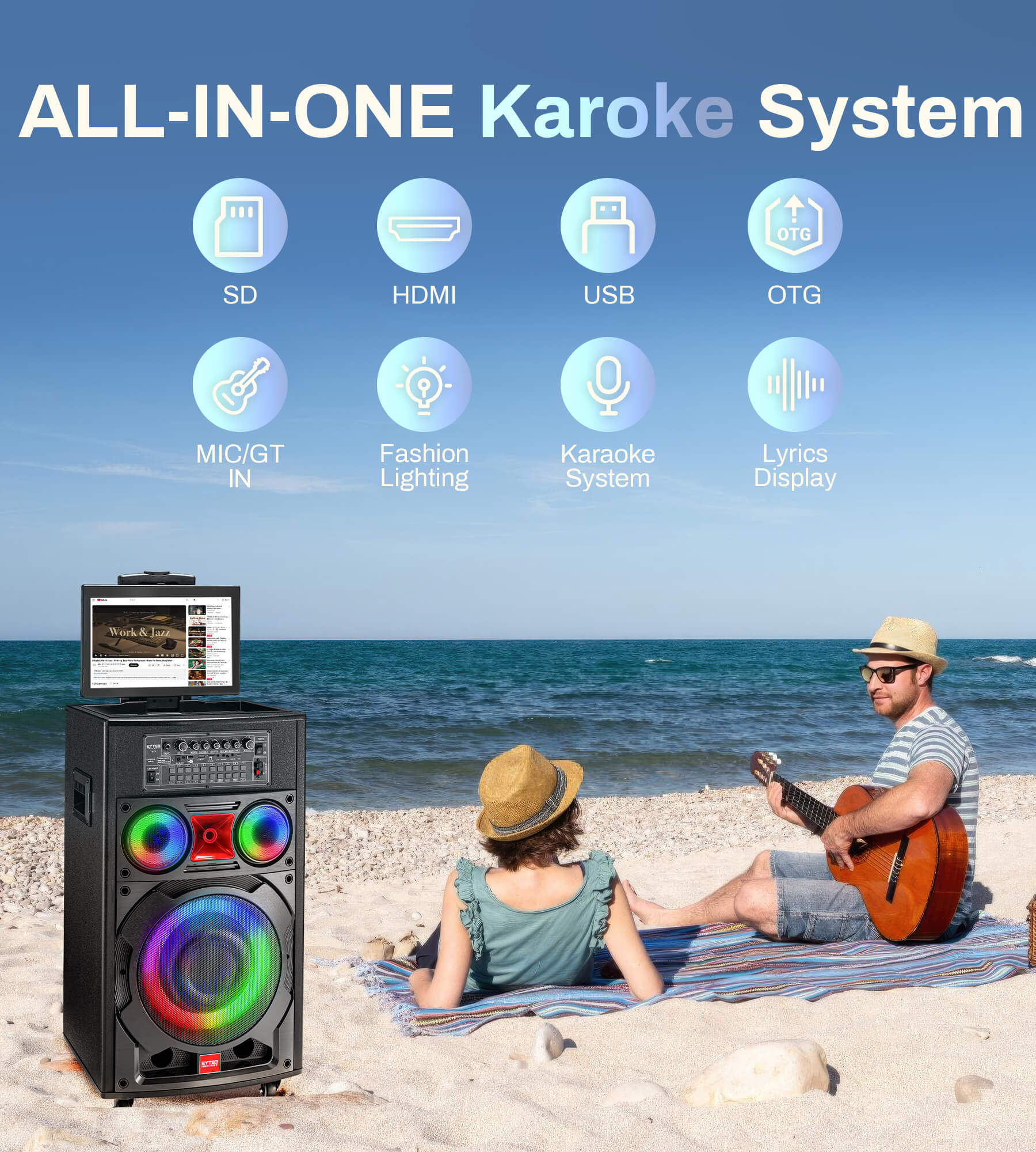 Eytse VK100 Karaoke Machine with Screen - Eytse